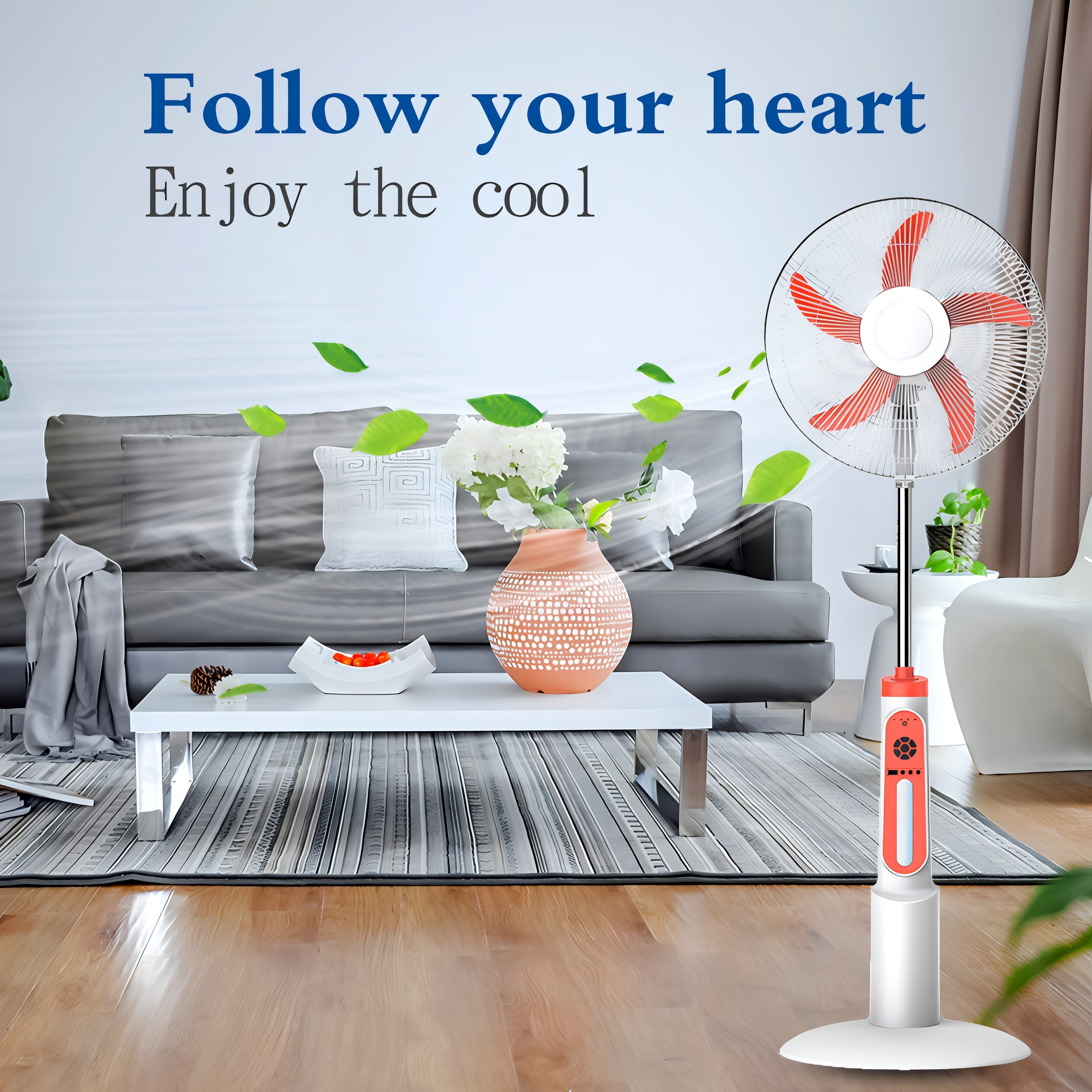 18 " Rechargeable stand fan - easy power